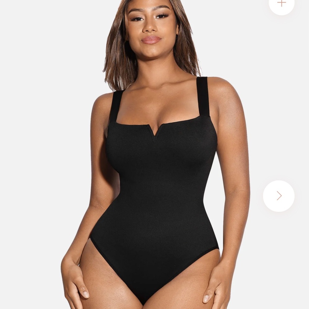 Feelingirl Square Collar Elastic Outerwear Shape Bodysuit